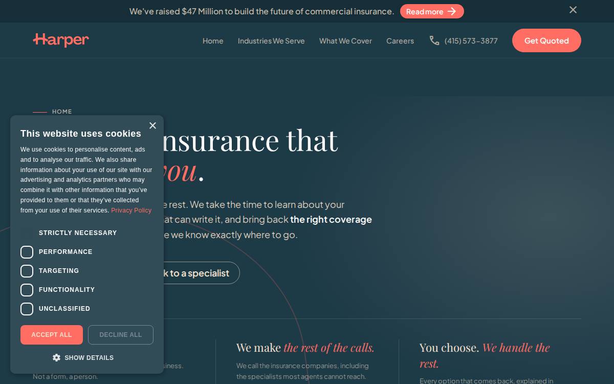 Harper website preview