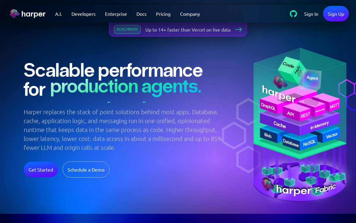 HarperDB website preview