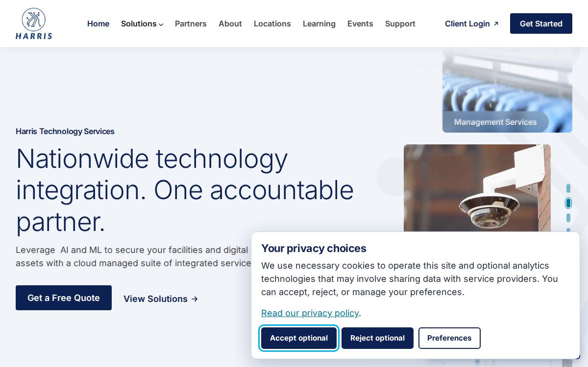 Harris Technology Services website preview