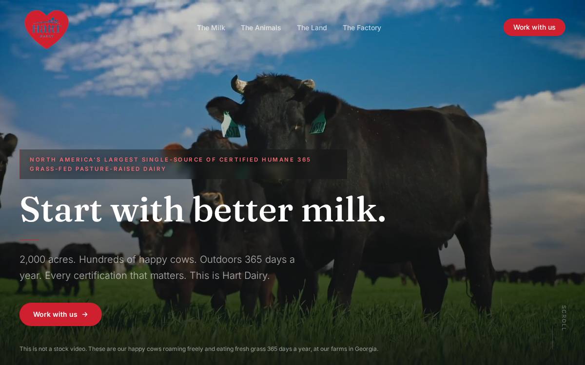 Hartdairy website preview