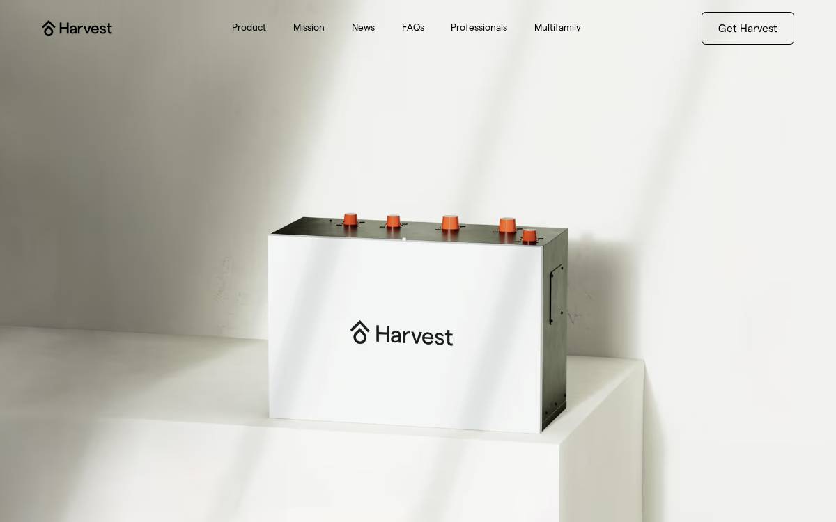 Harvest website preview