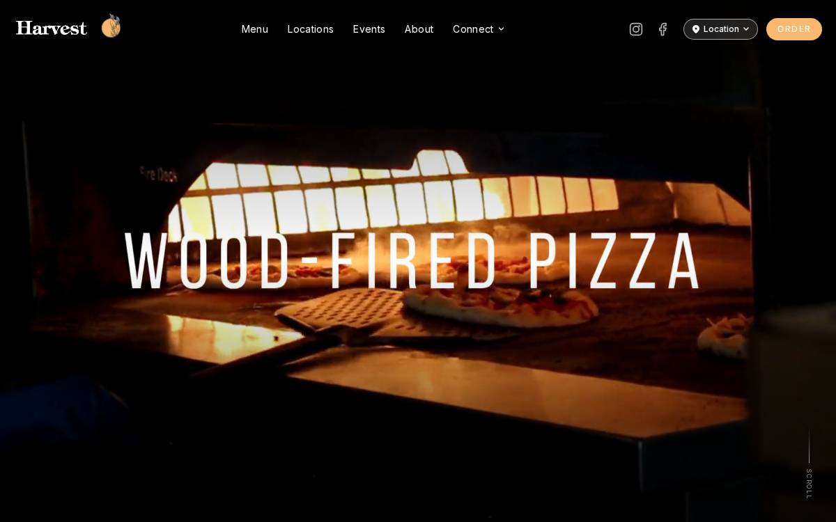 Harvest Pizzeria website preview