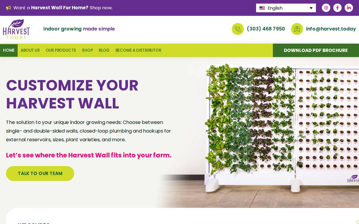 Harvest Today website preview