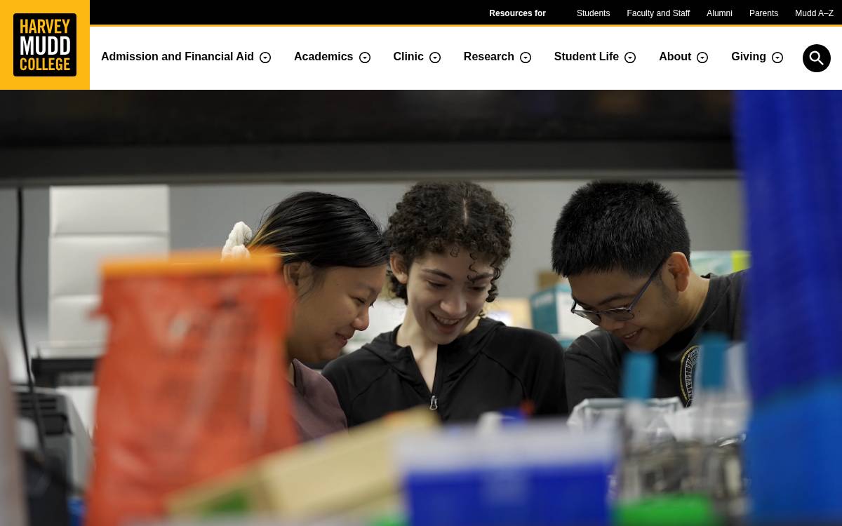 Harvey Mudd College website preview