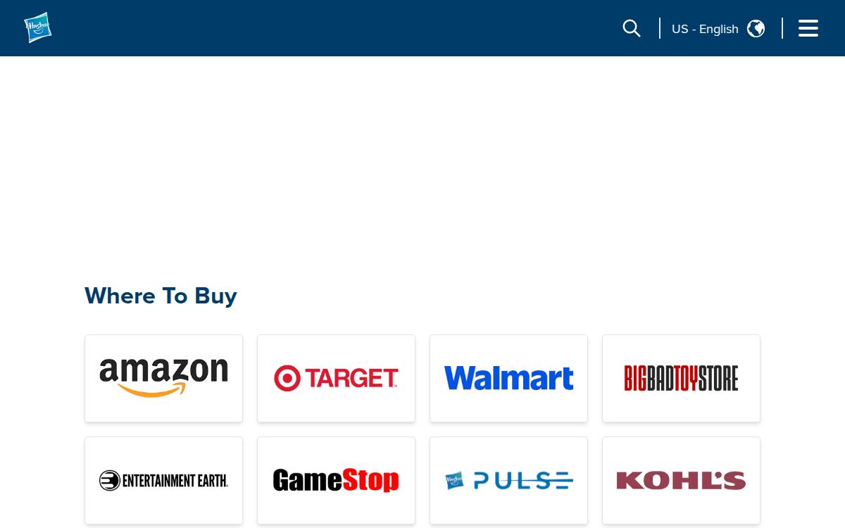 Hasbro website preview