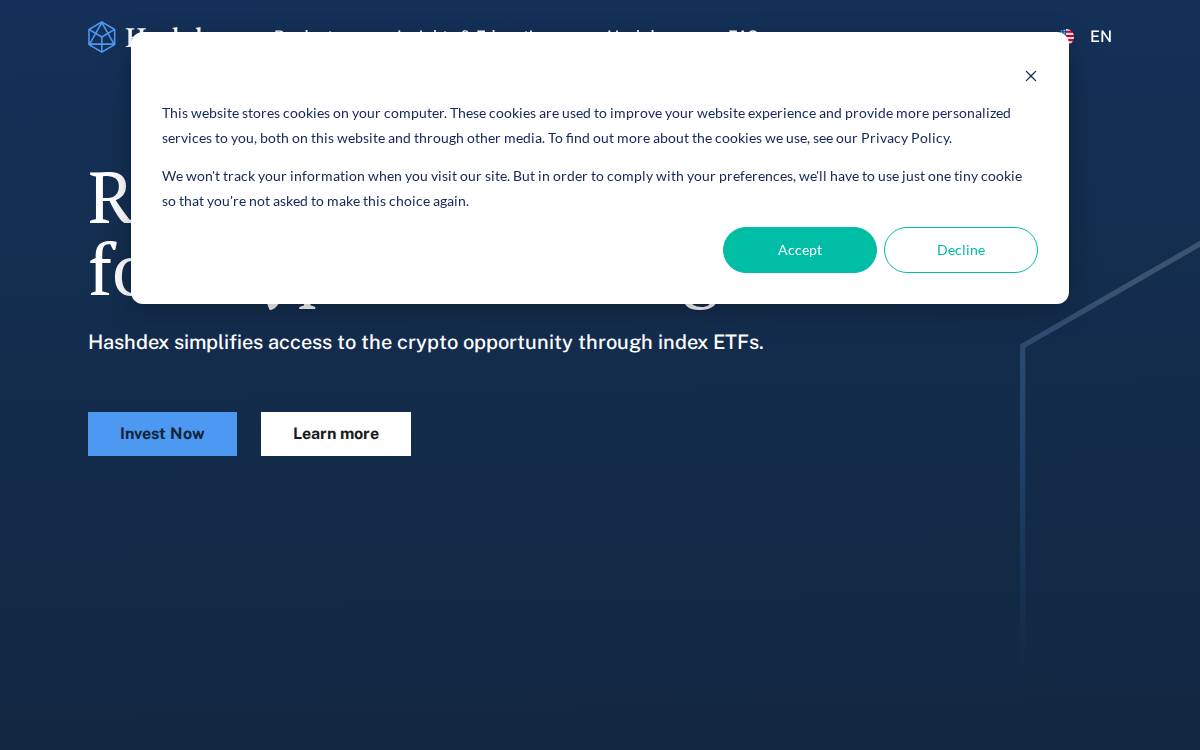 Hashdex website preview