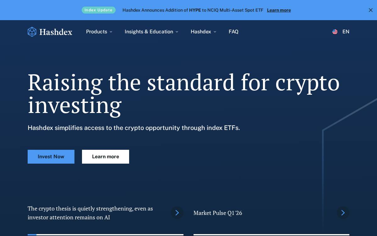 Hashdex website preview
