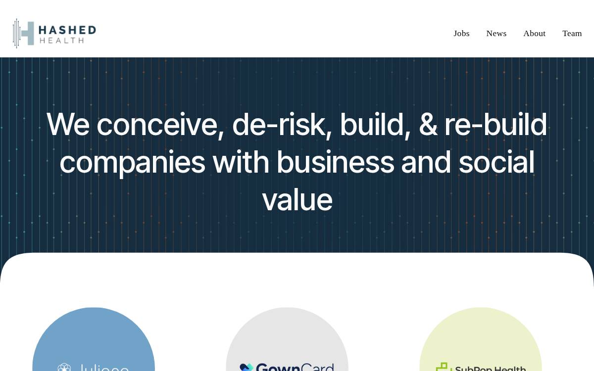 Hashed Health website preview