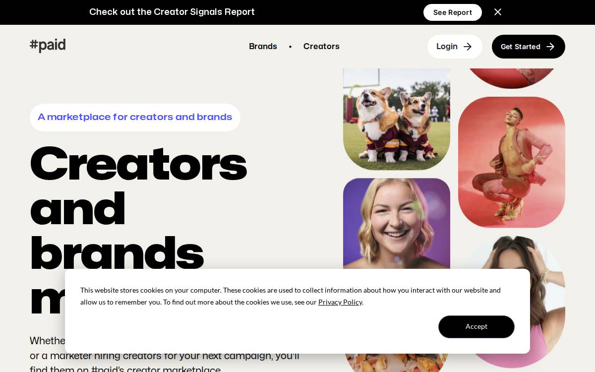 Hashtagpaid website preview