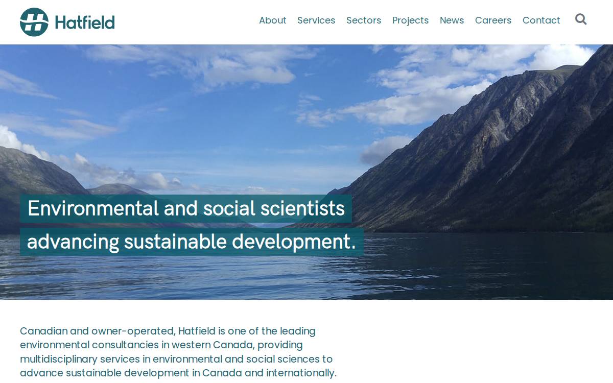 Hatfield Consultants Ltd website preview