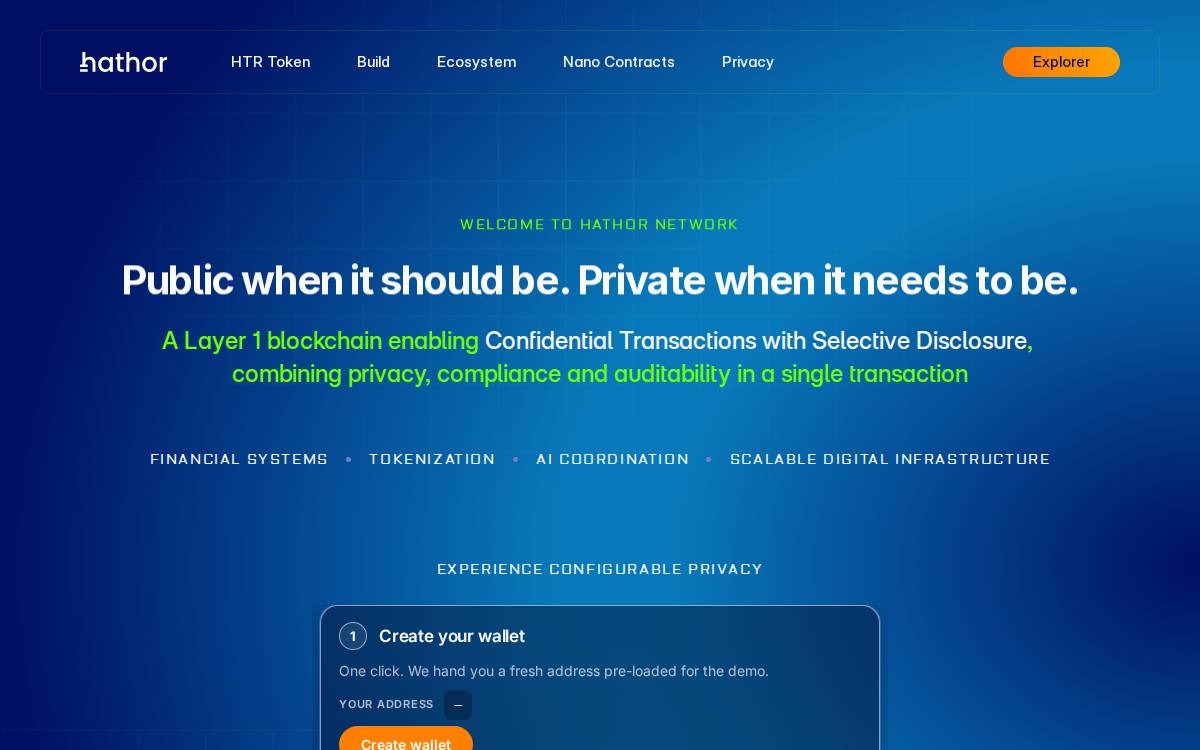 Hathor website preview
