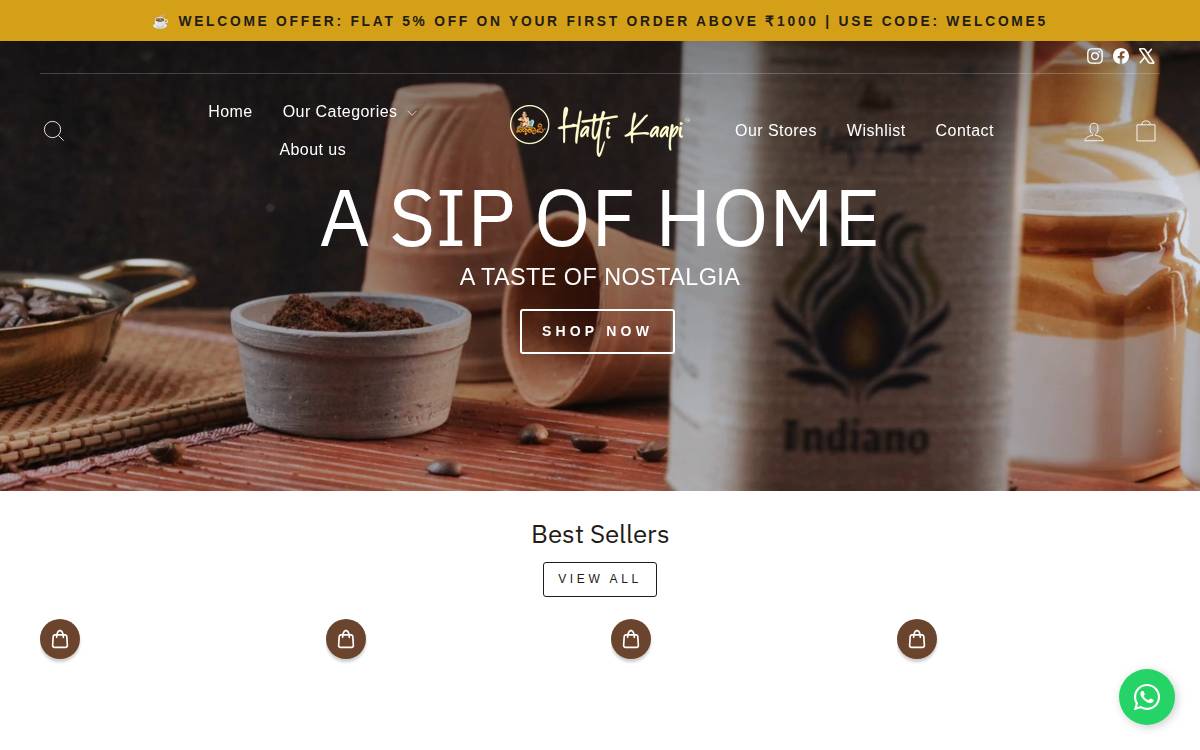 hatti kaapi website preview