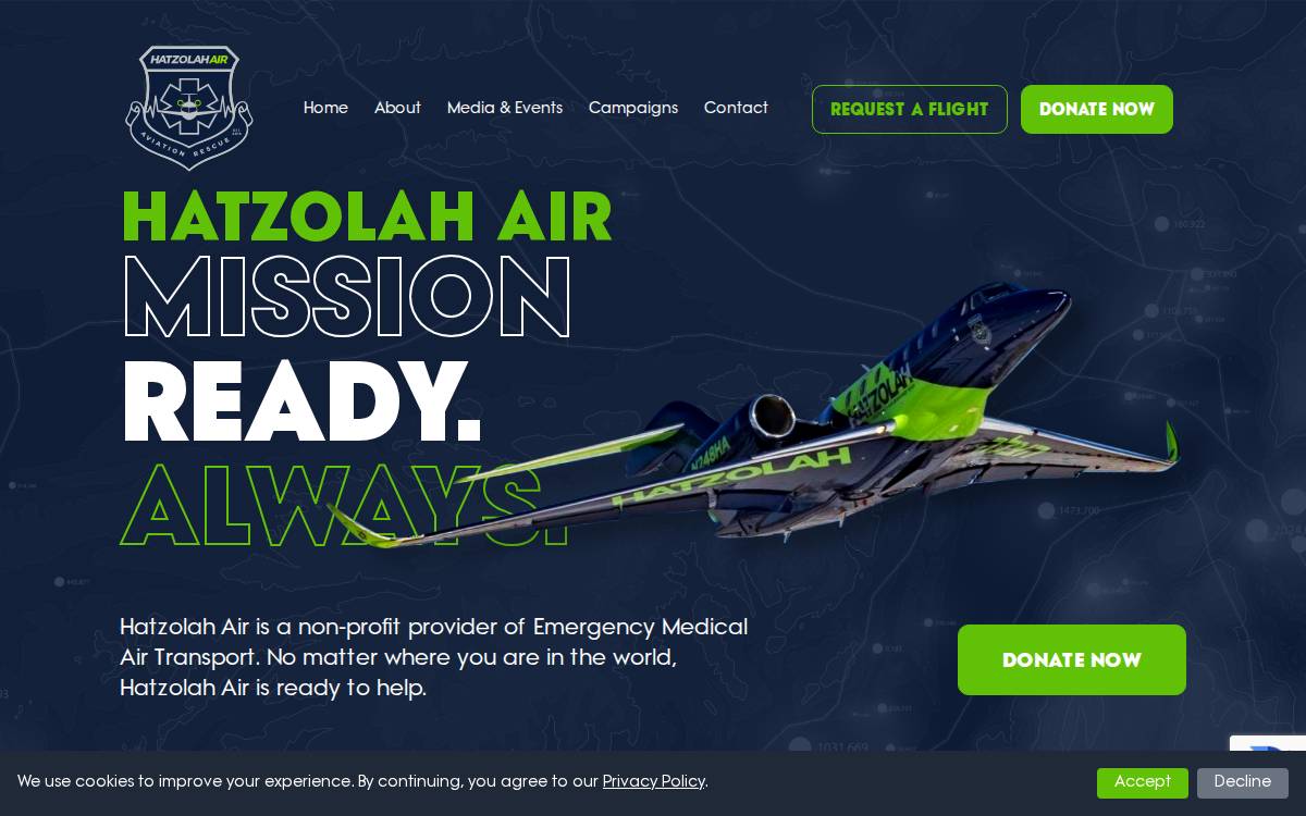 Hatzolah Air website preview