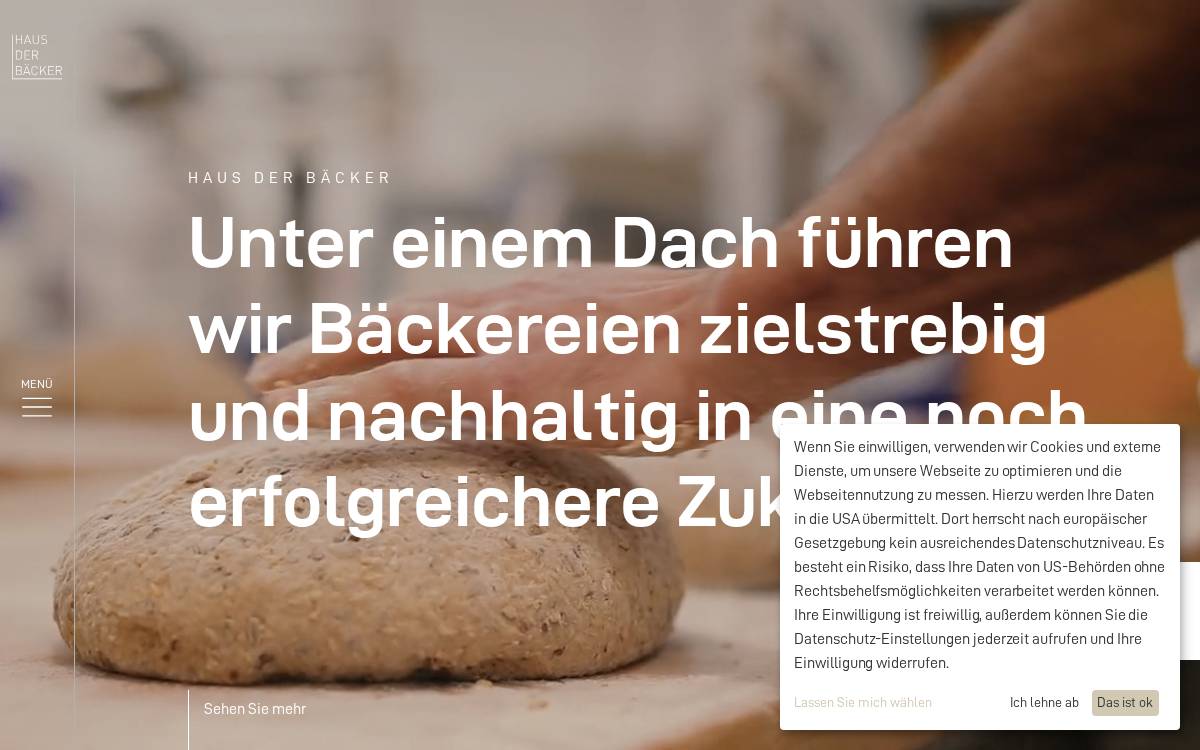 Haus Der Baecker website preview