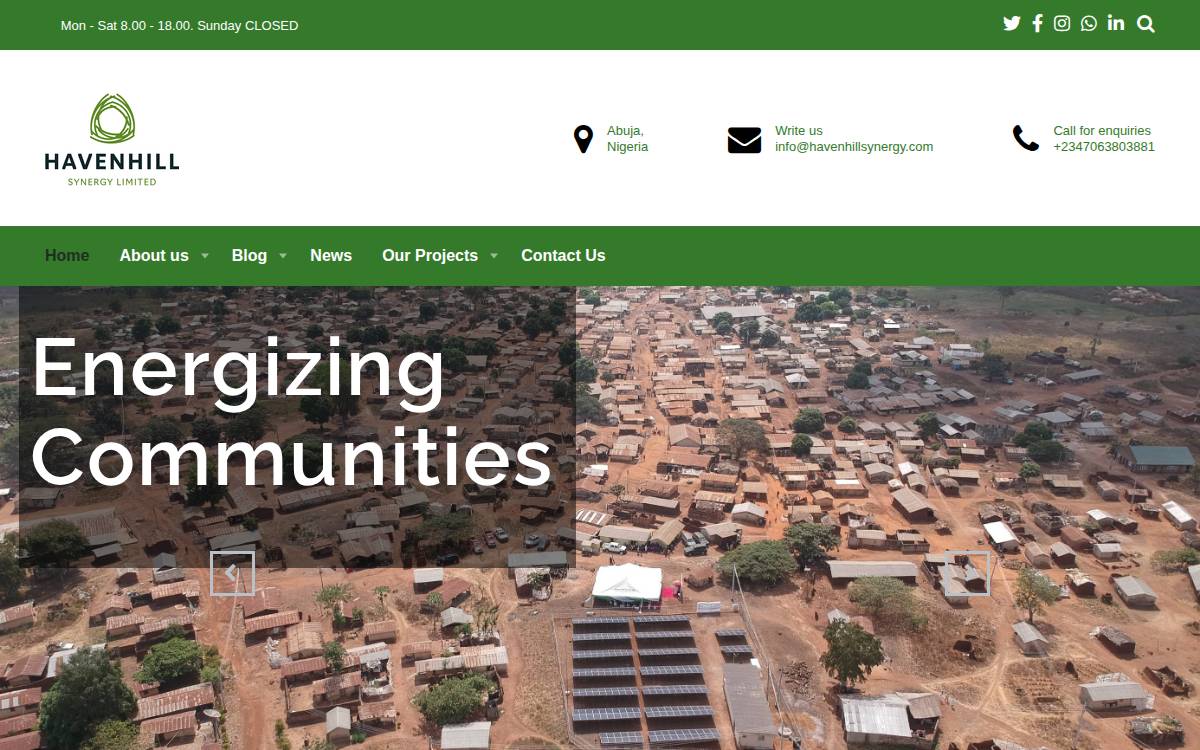 Havenhill Synergy Limited website preview