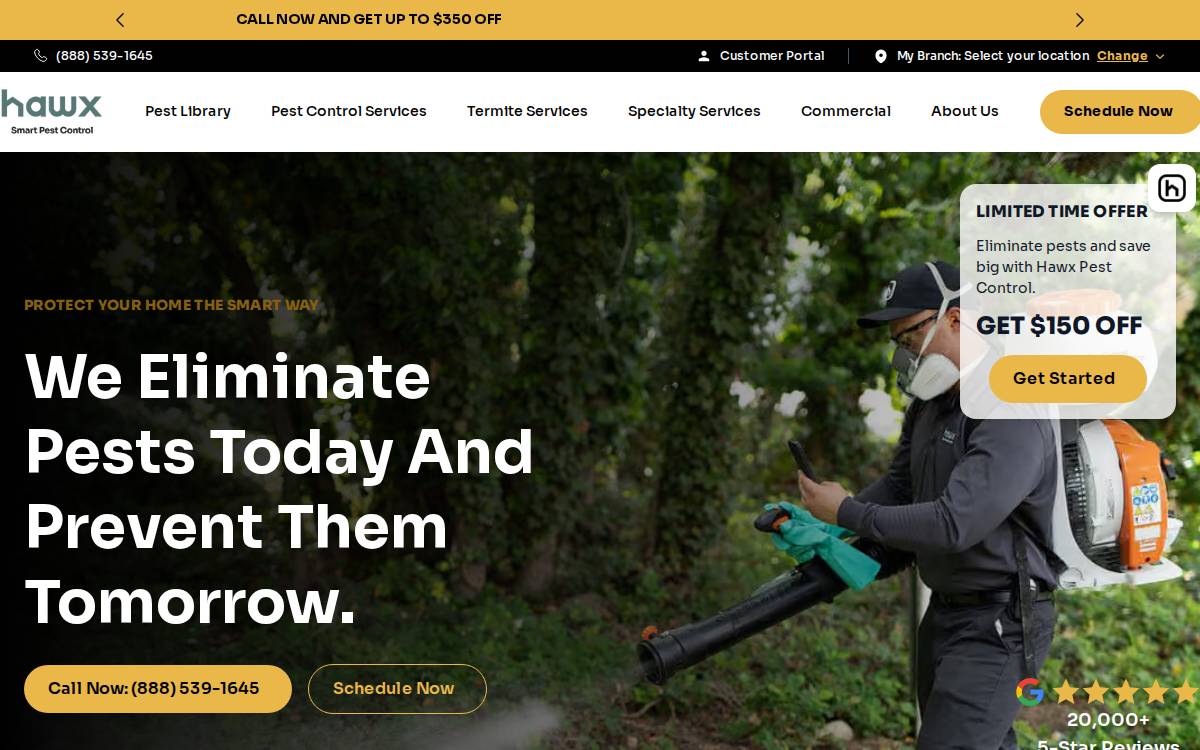 Hawxpestcontrol website preview