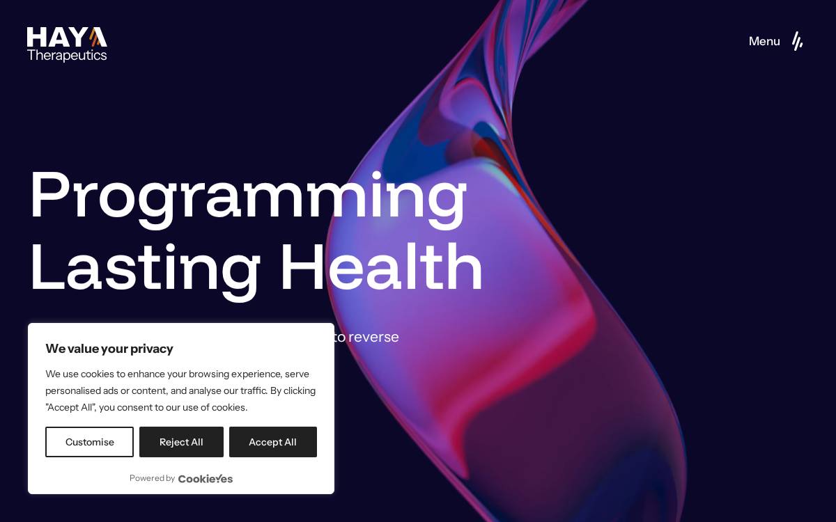 Haya Therapeutics website preview