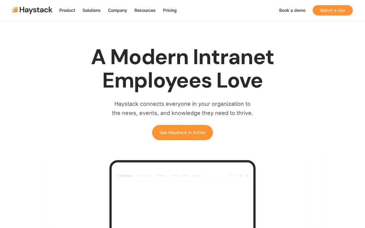 Haystack website preview