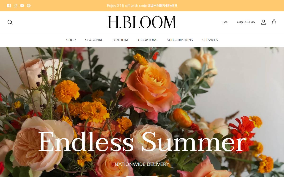 Hbloom website preview