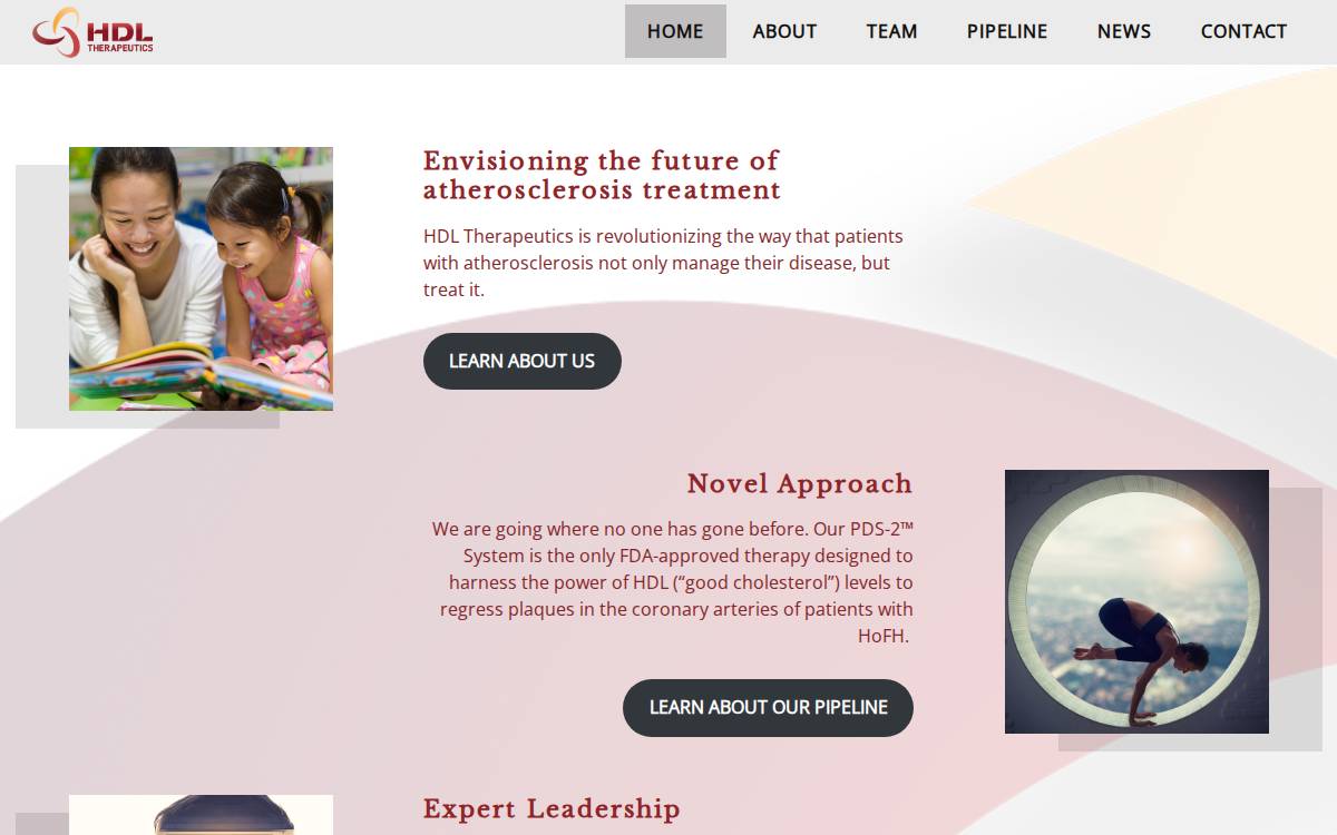 HDL Therapeutics website preview