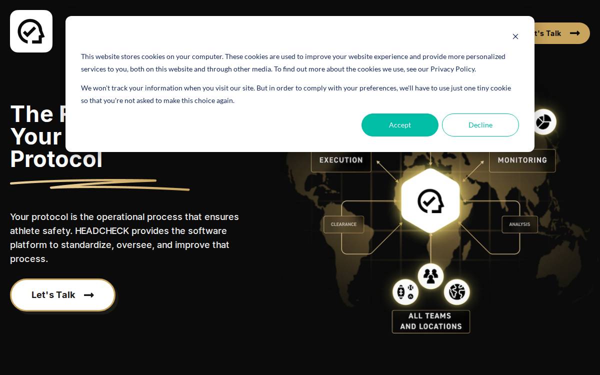 Headcheck Health Inc. website preview