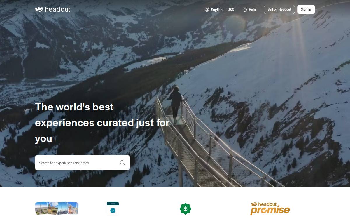 Headout website preview