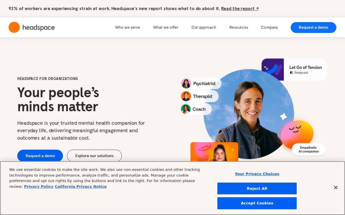 Headspace Health website preview