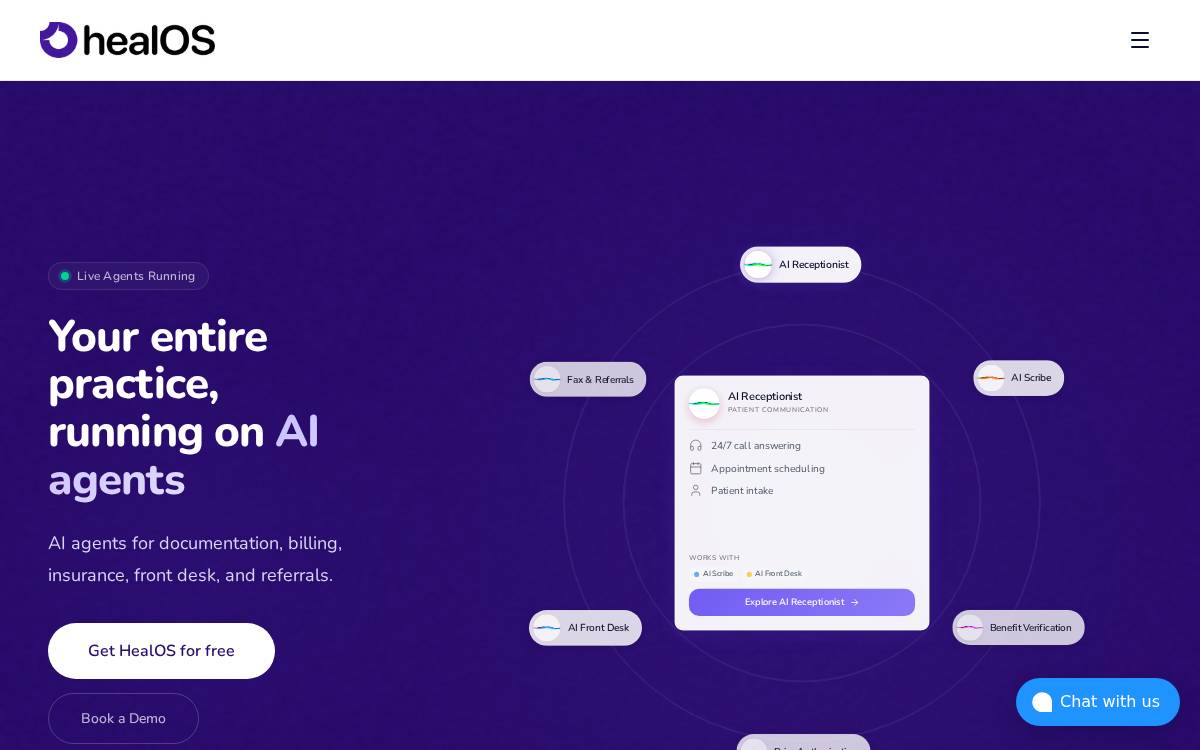 HealOS website preview