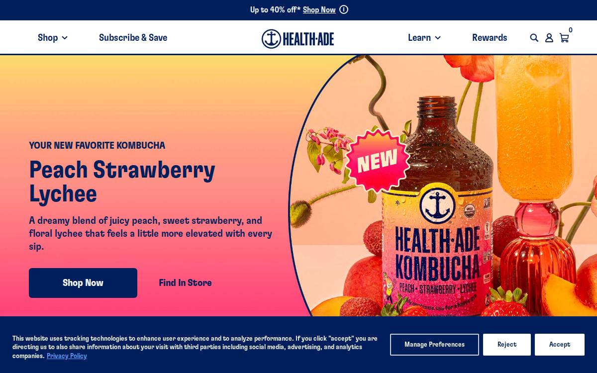 Health-Ade website preview