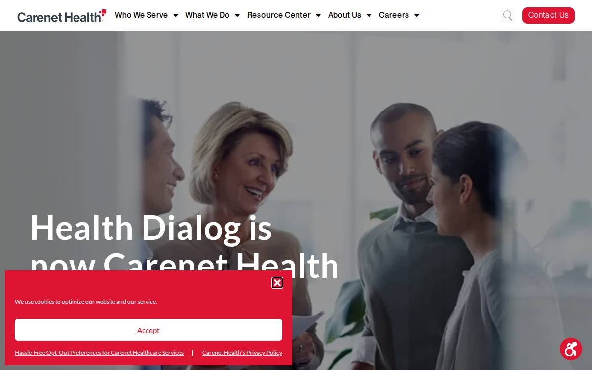 Health Dialog Services Corporation website preview