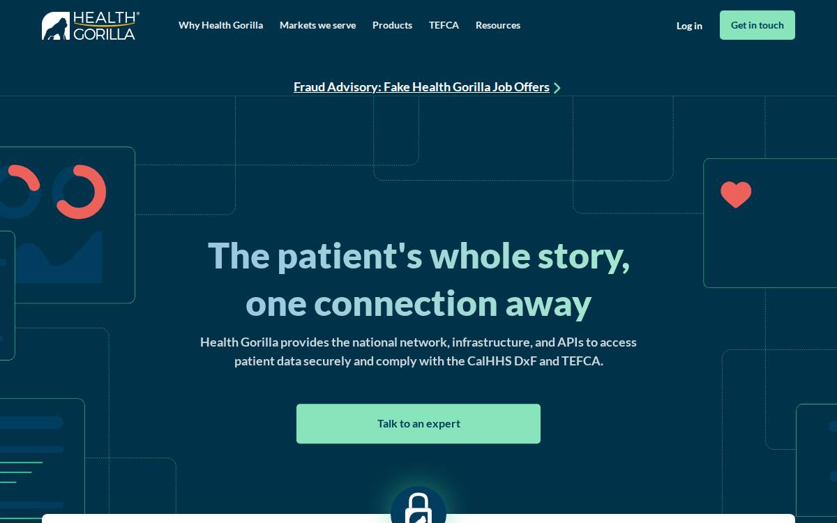 Health Gorilla website preview