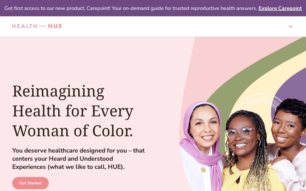 Health In Her Hue website preview