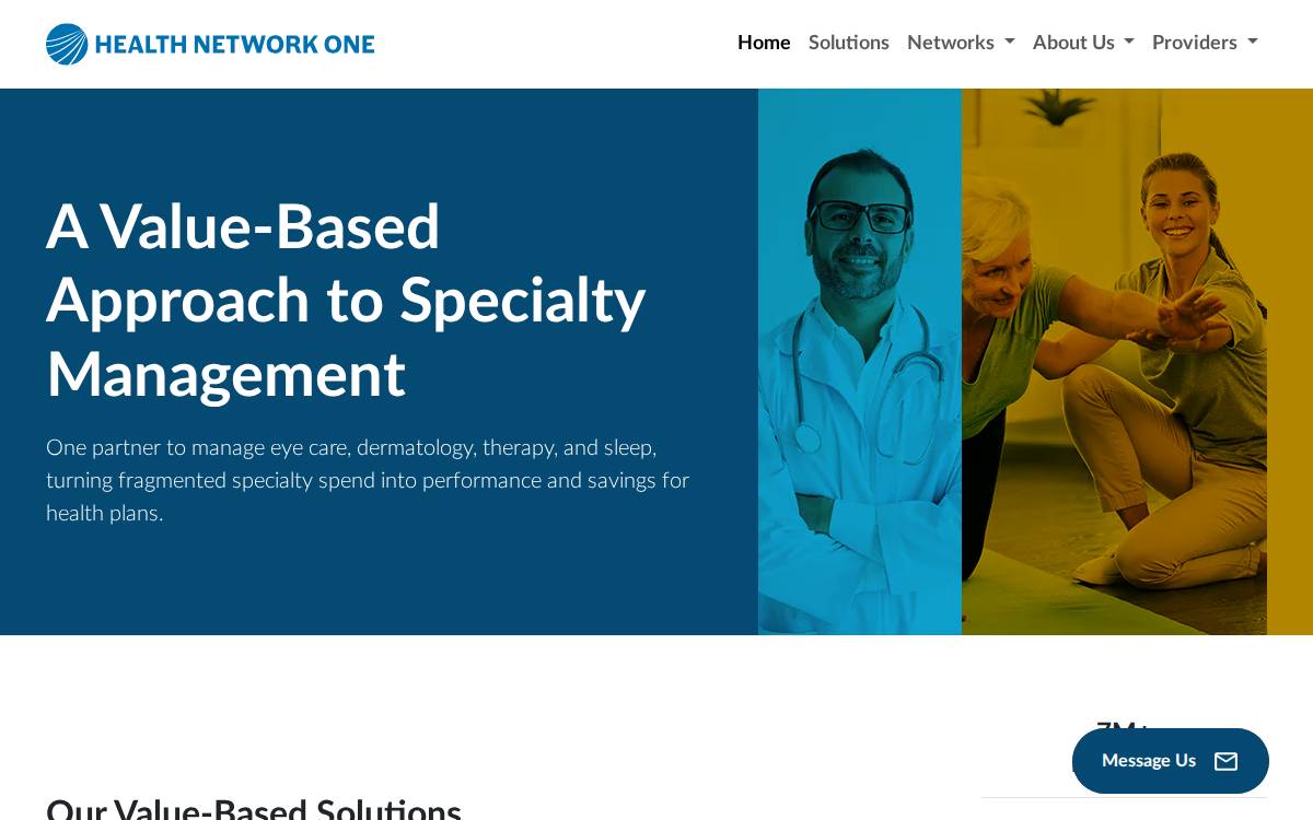 Health Network One website preview