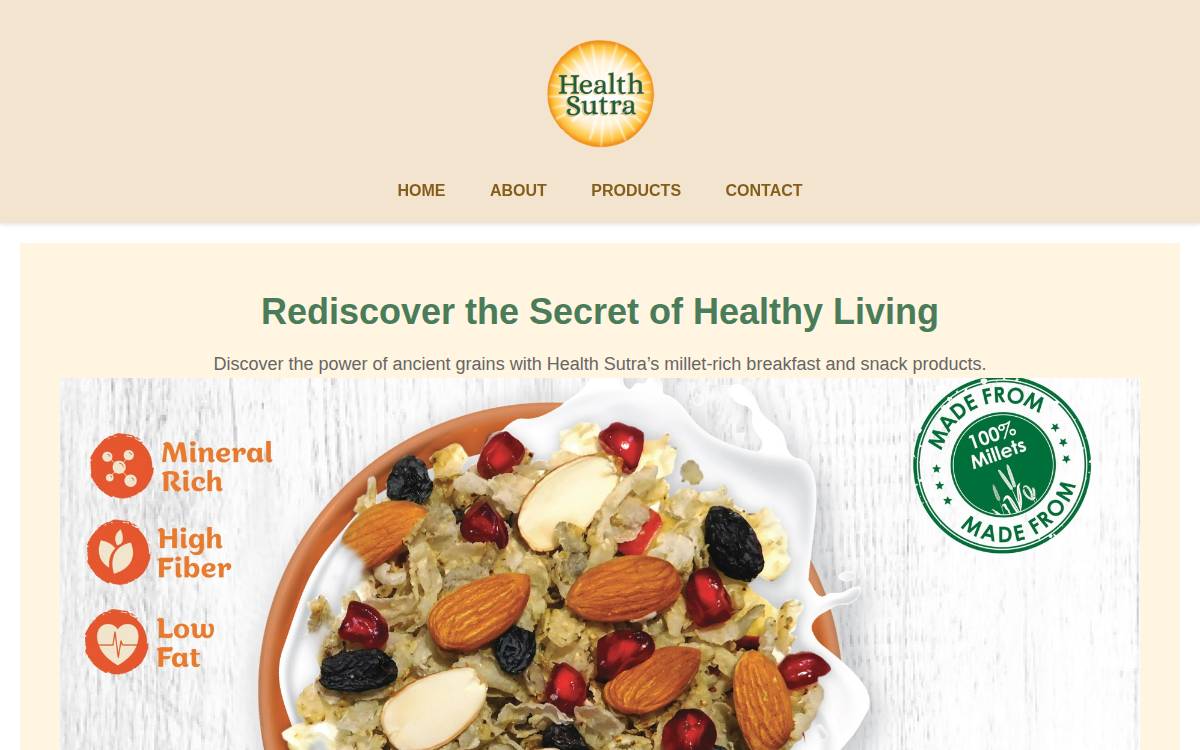 Health Sutra website preview