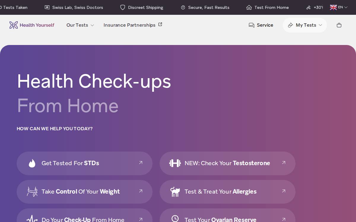 Health Yourself website preview