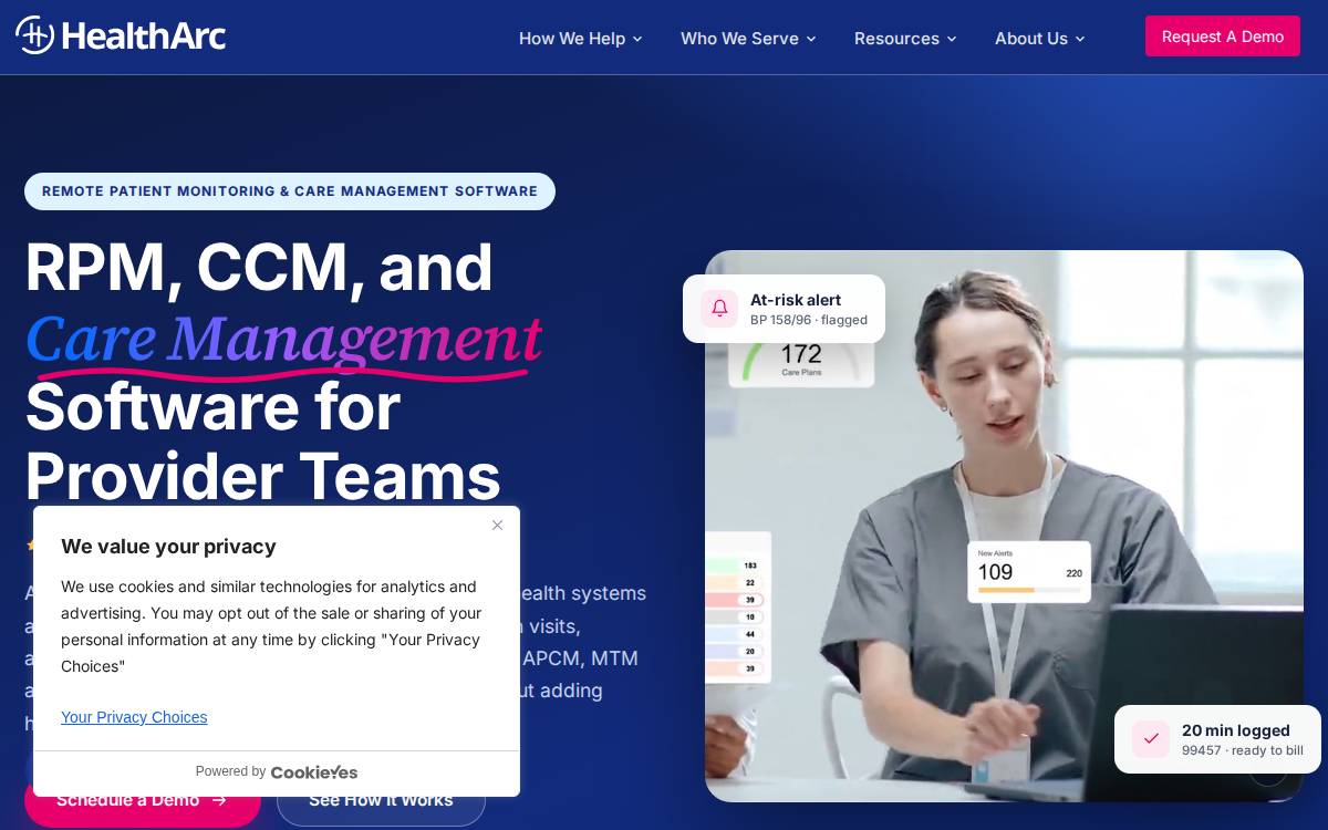 HealthArc website preview