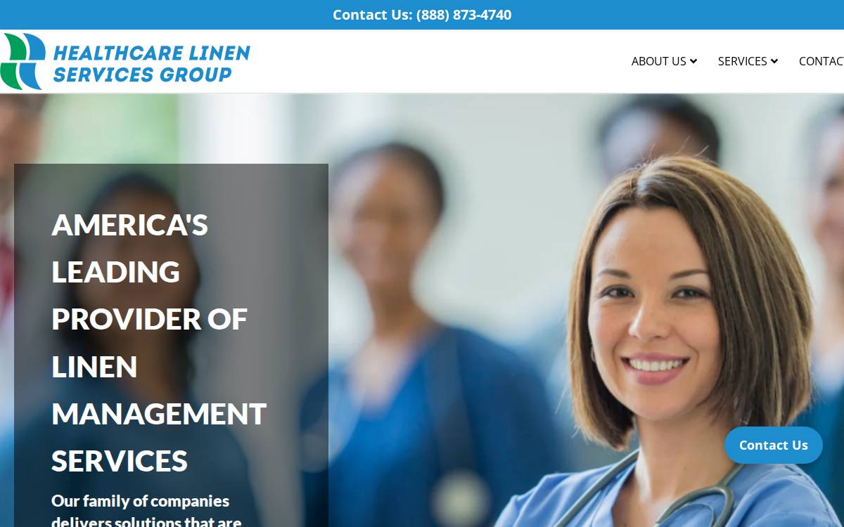 Healthcare Linen Services Group website preview