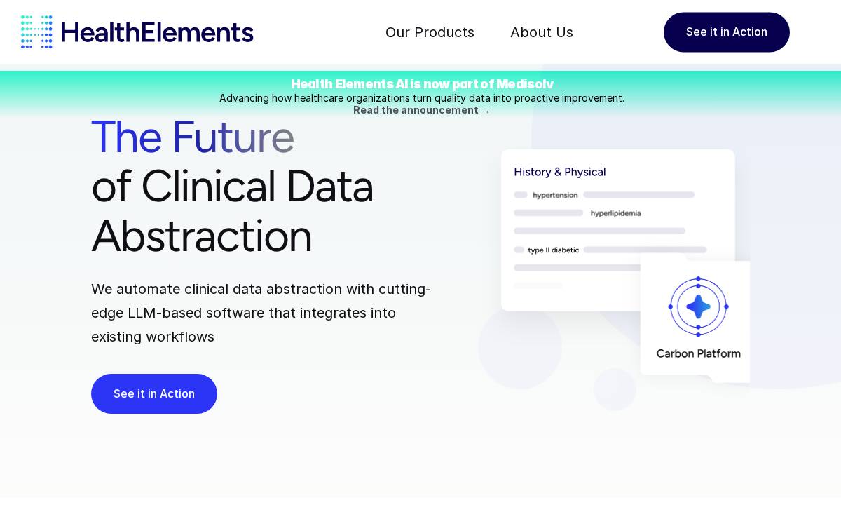 Health Elements website preview