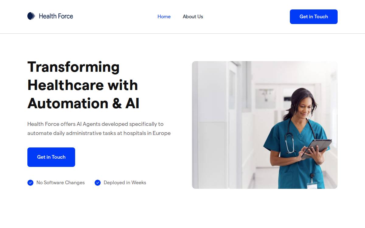 HealthForce website preview