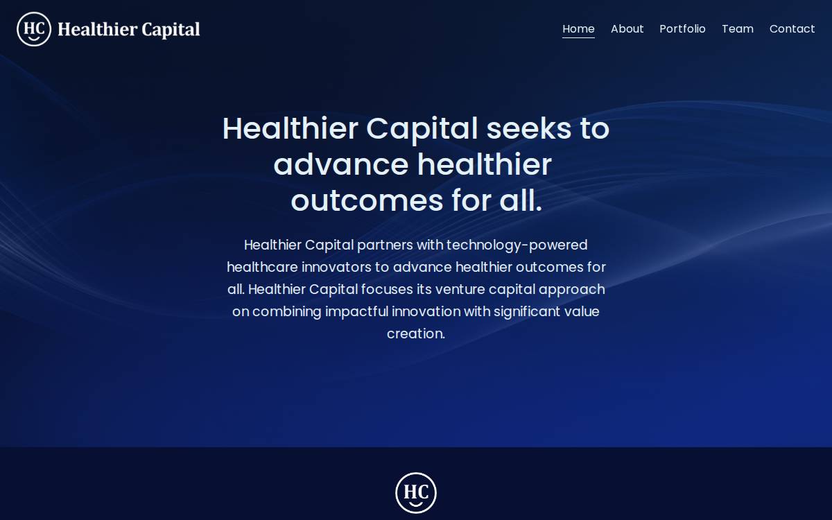 Healthier Capital website preview