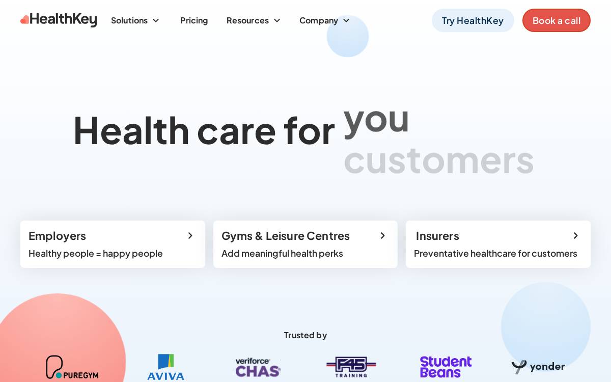 Healthkey website preview