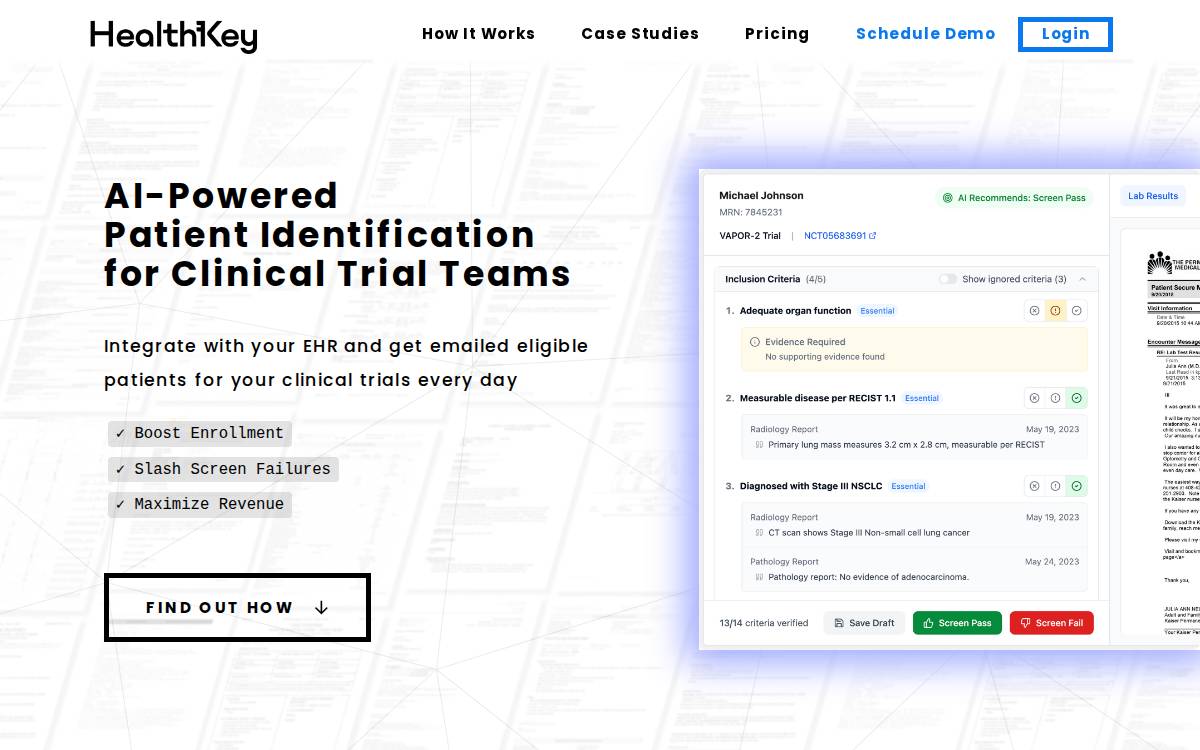 HealthKey website preview
