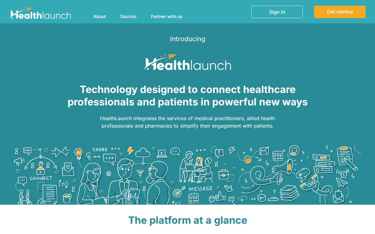 HealthLaunch website preview