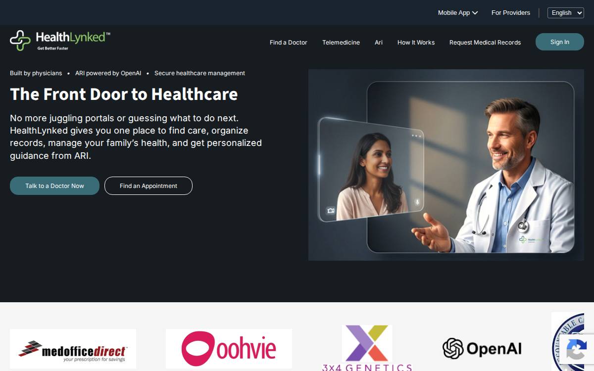 HealthLynked website preview