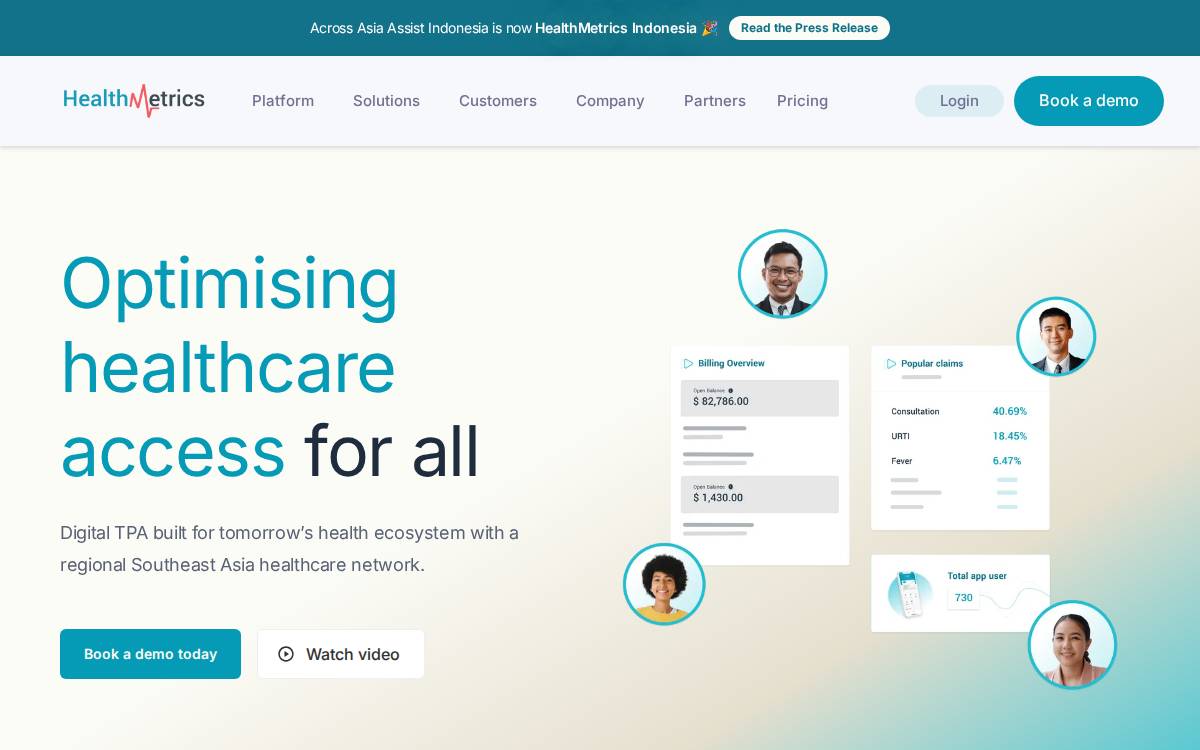 Healthmetrics website preview