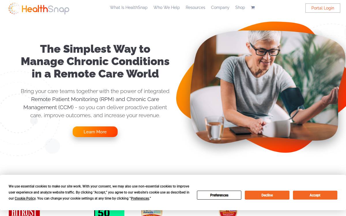 HealthSnap website preview