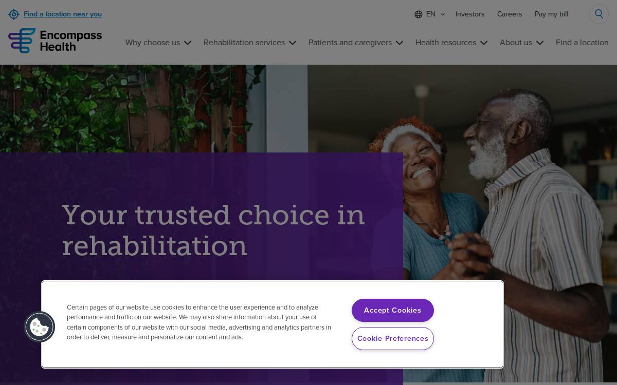 Healthsouth website preview