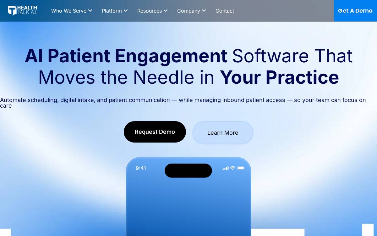Healthtalk A.I website preview