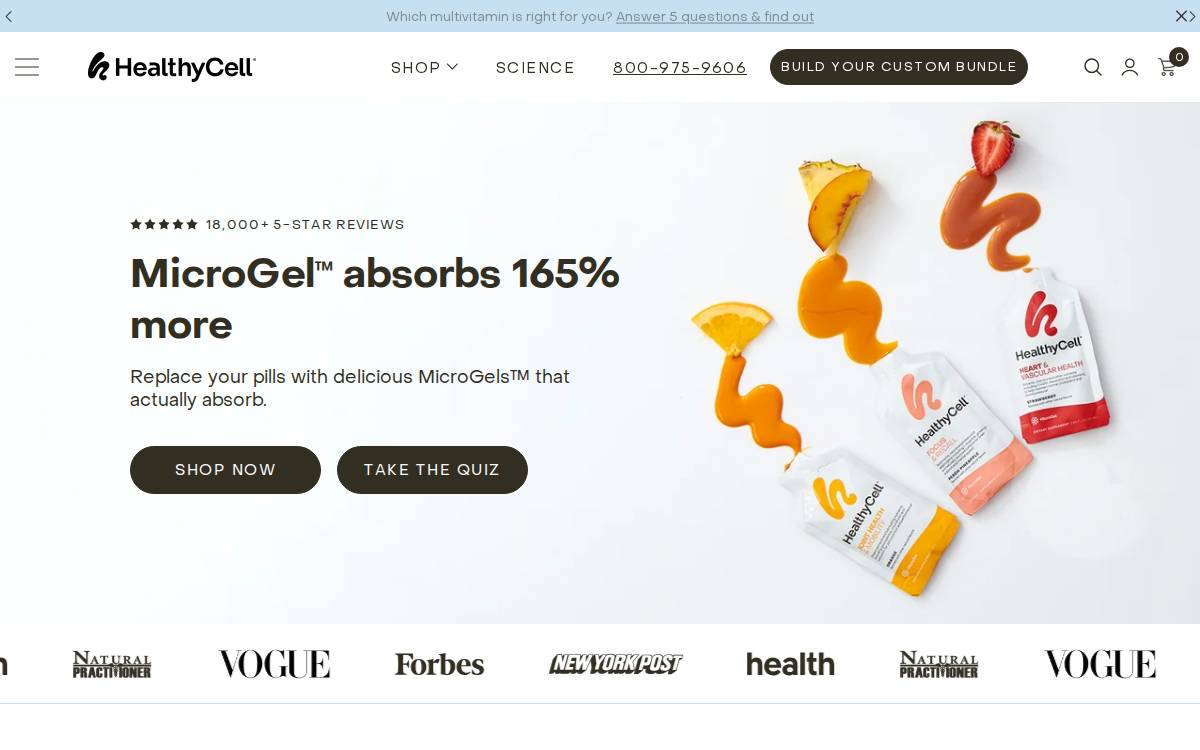 HealthyCell website preview