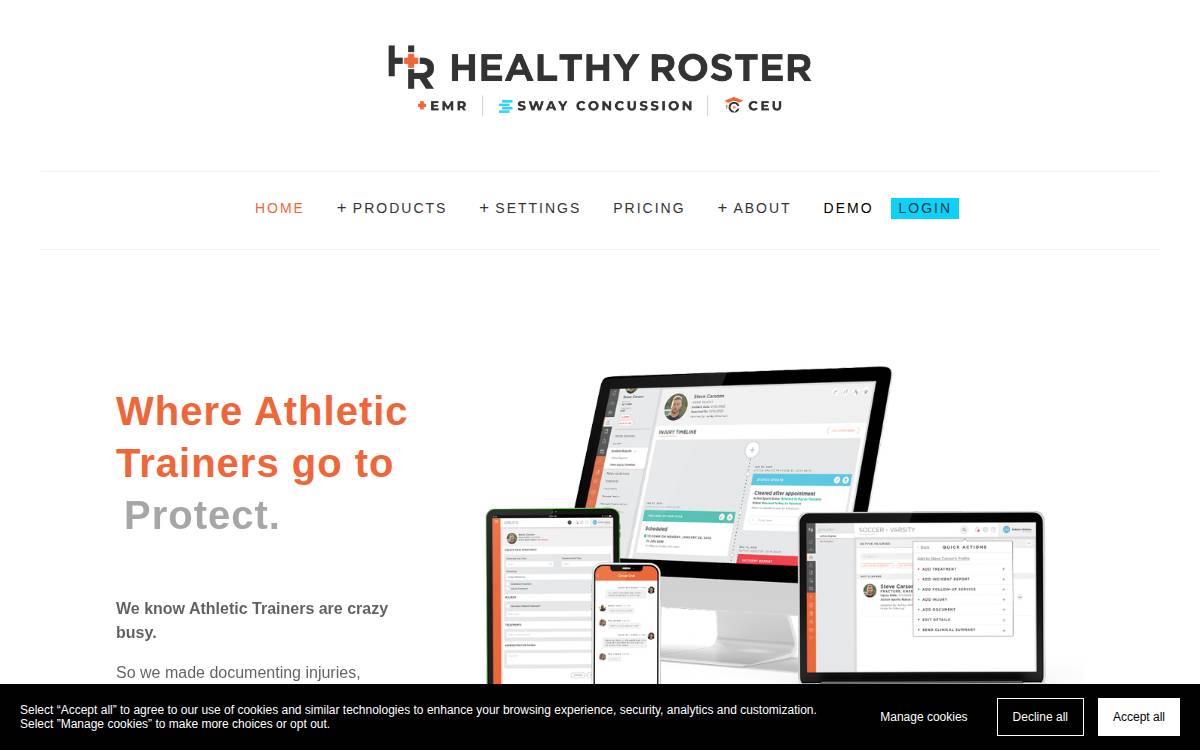 Healthy Roster website preview